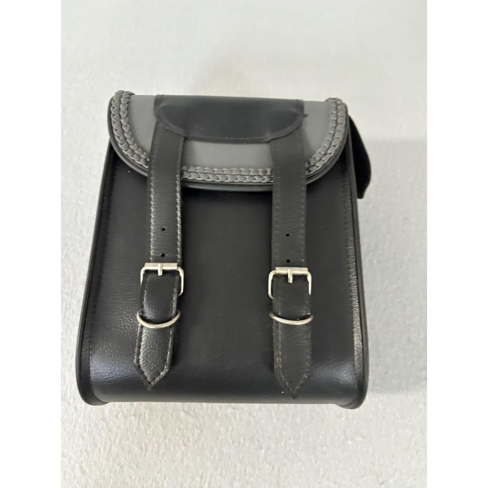 Black Men’s Leather Crossbody Satchel - Classic Buckle Closure